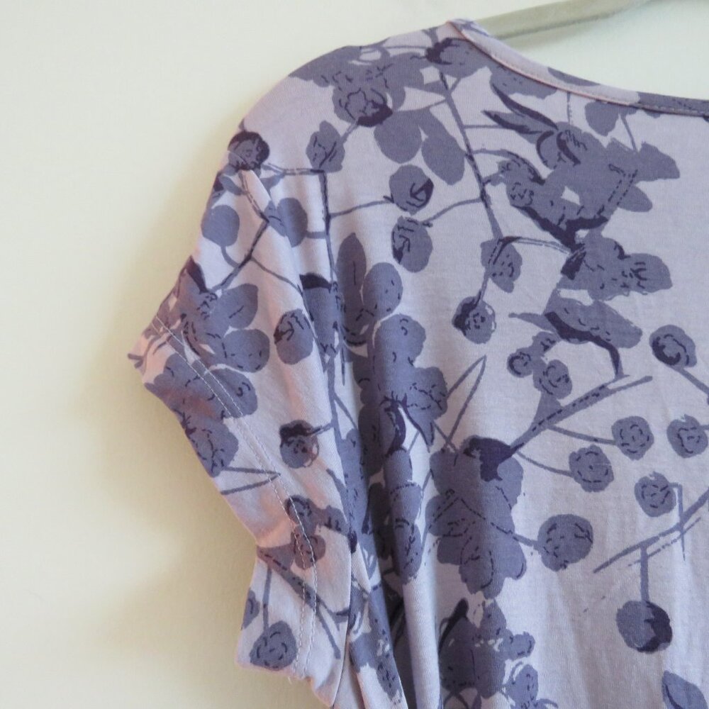 SERAPHINE Lavender Blossom Knot Front Maternity Dress Floral Stretch Size US 6 - Picture 11 of 13